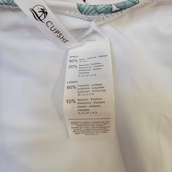 CUPSHE Women's Leafy Wrap Tie Bikini Set Halter Back Bow Low Waisted size M NEW - Picture 12 of 15